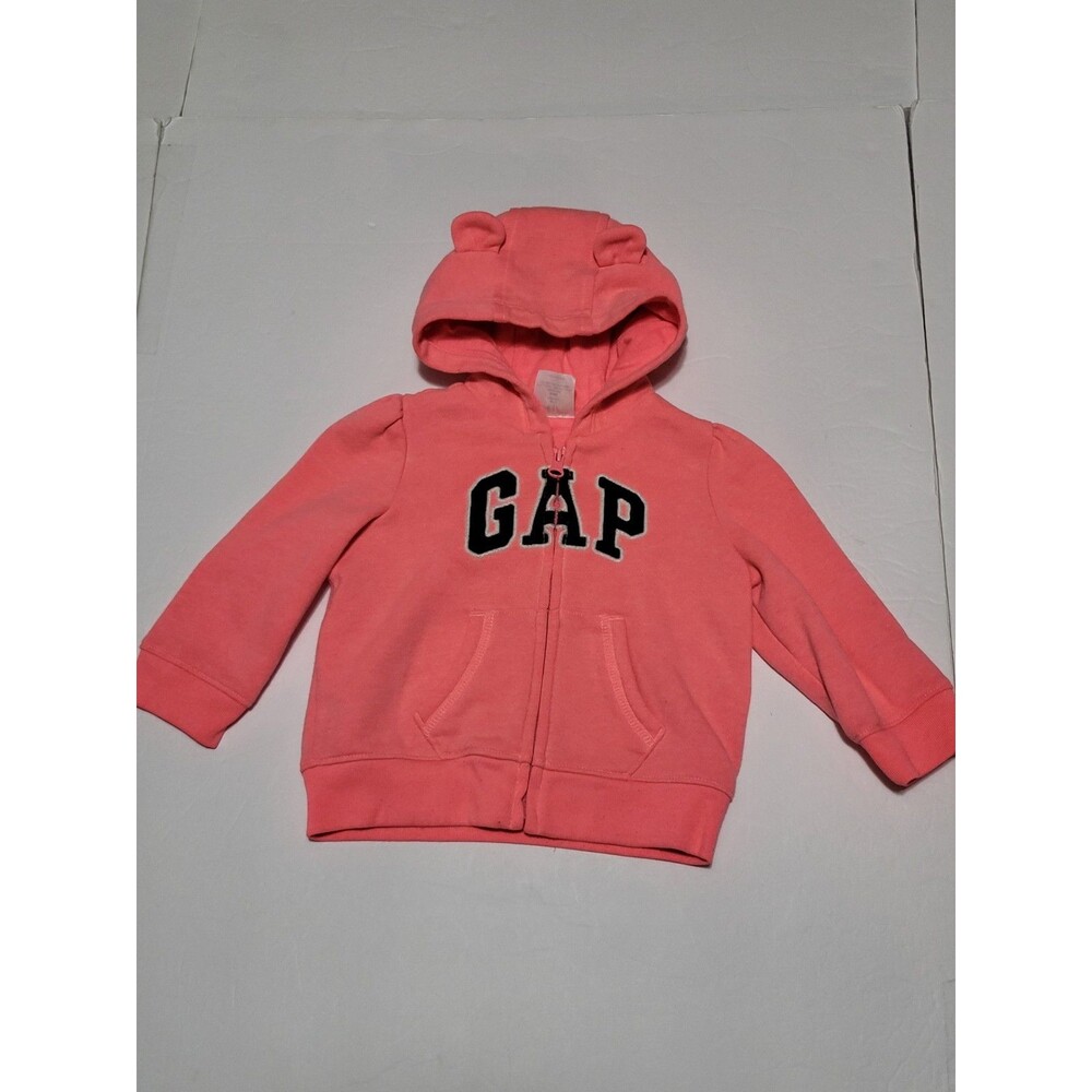 (#L5) Baby Gap fleece Orange Full zip jacket 6-12m